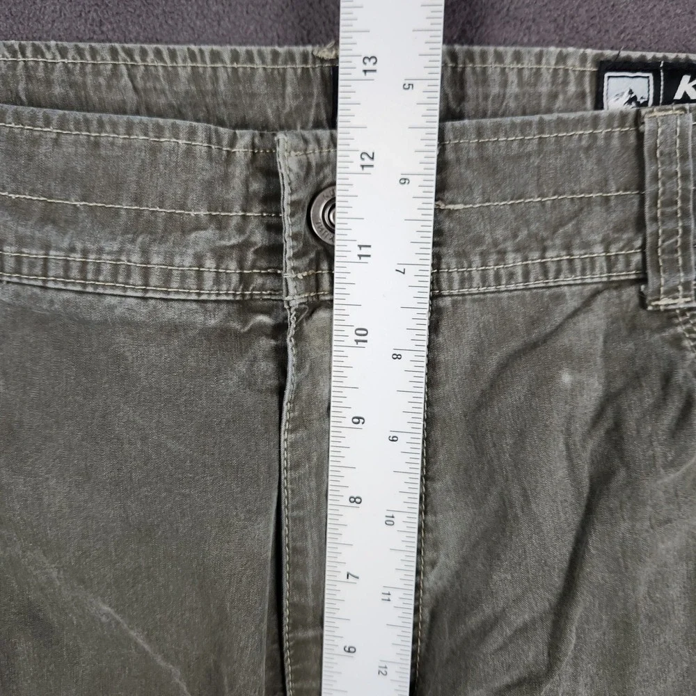Kuhl Revolvr Pants Mens 38x34 Khaki Green Utility Cargo Stretch Hiking Workwear